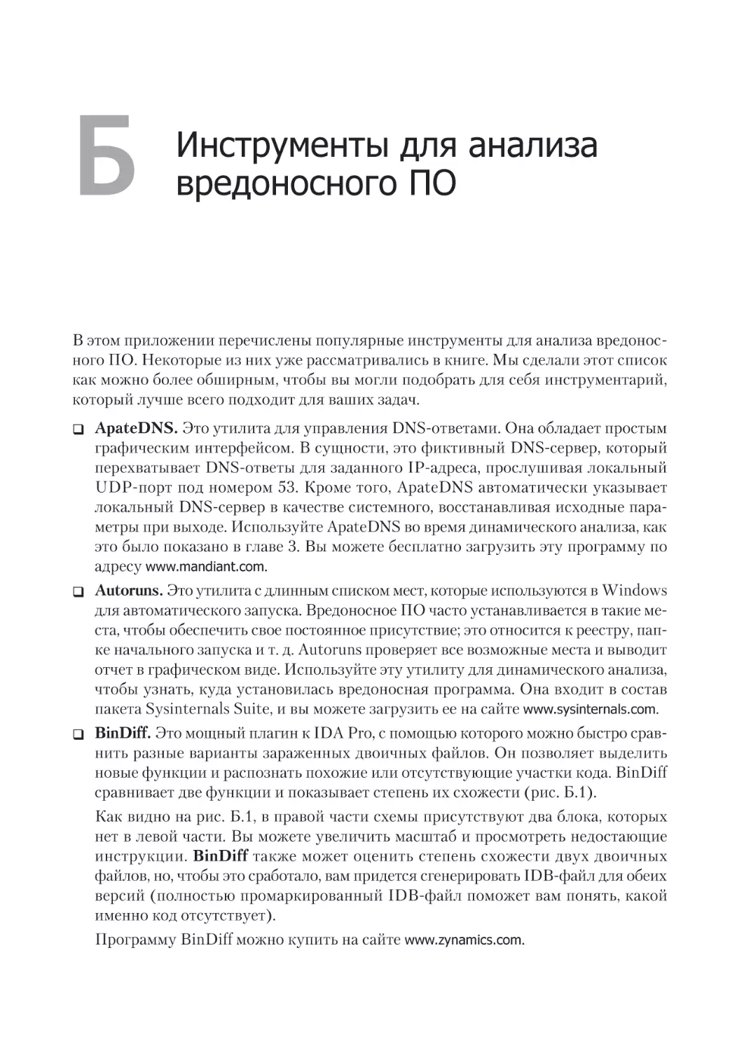 Приложение Б. Инструменты для анализа вредоносного ПО