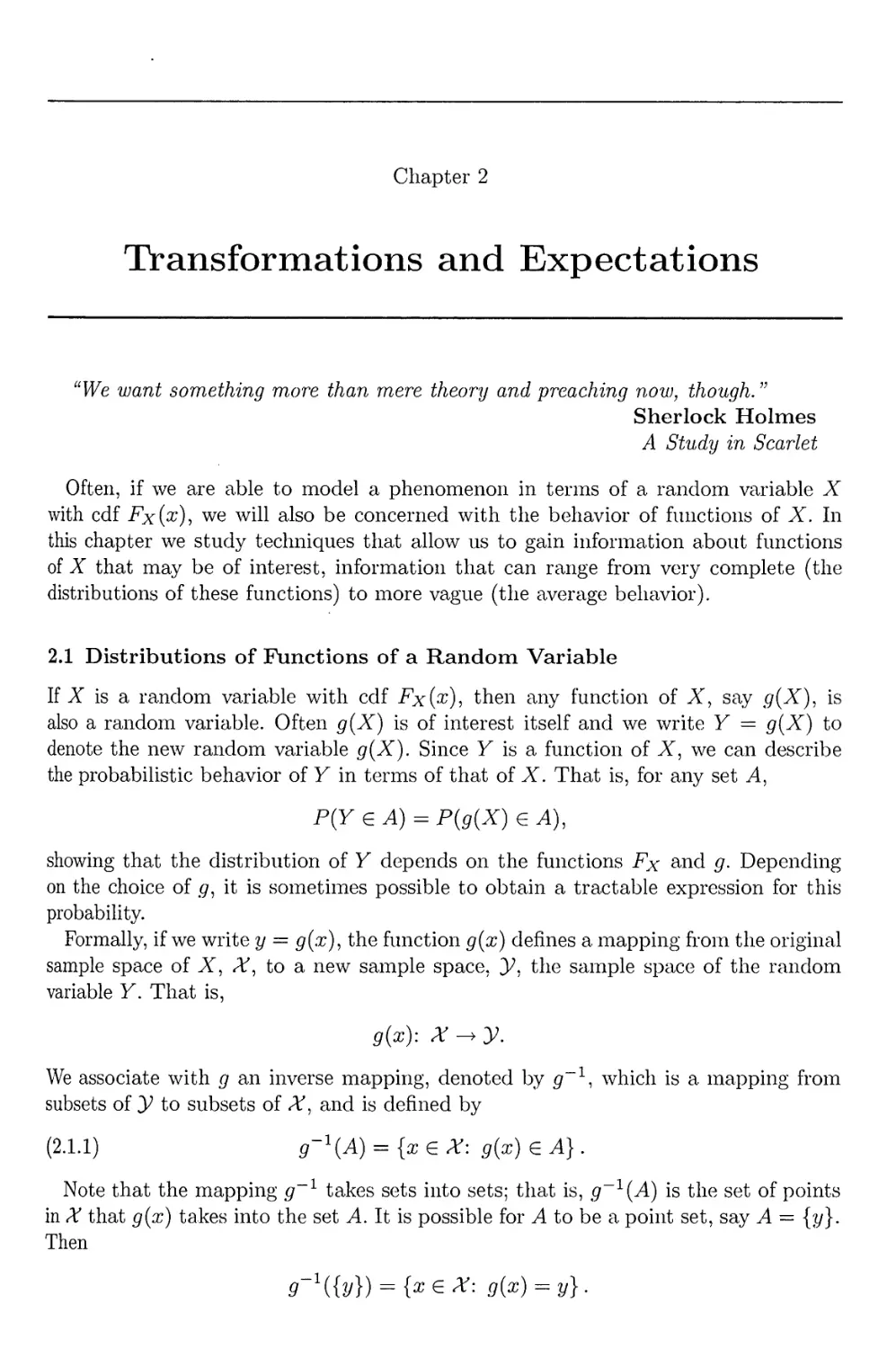 2. Transformations and Expectations
