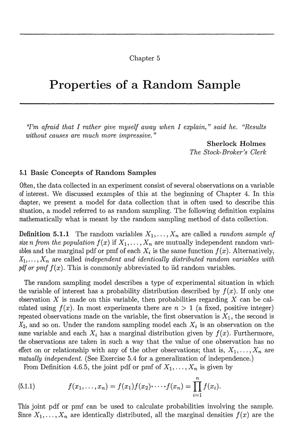 5. Properties of Random Sample