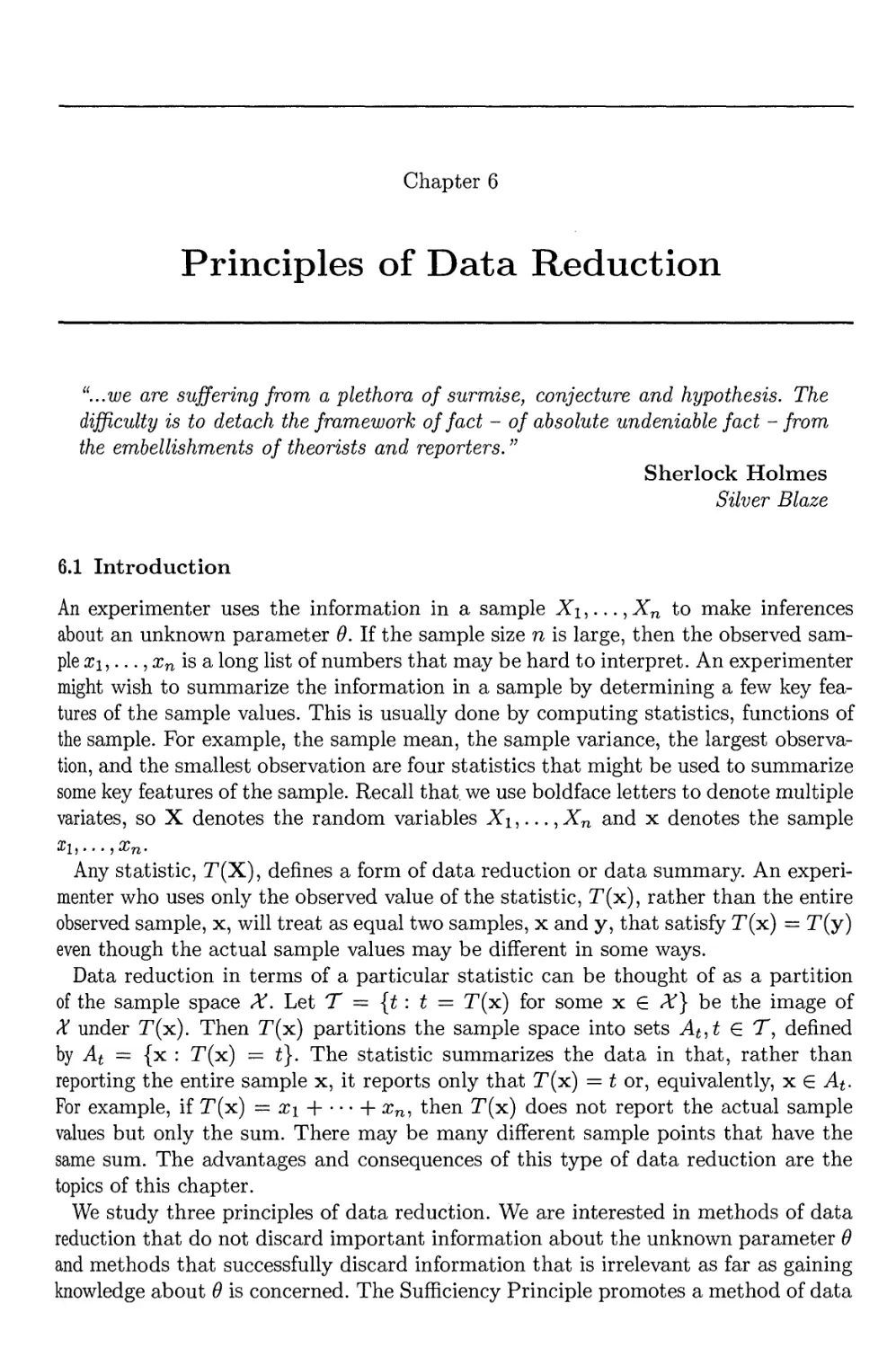 6. Principles of Data Reduction