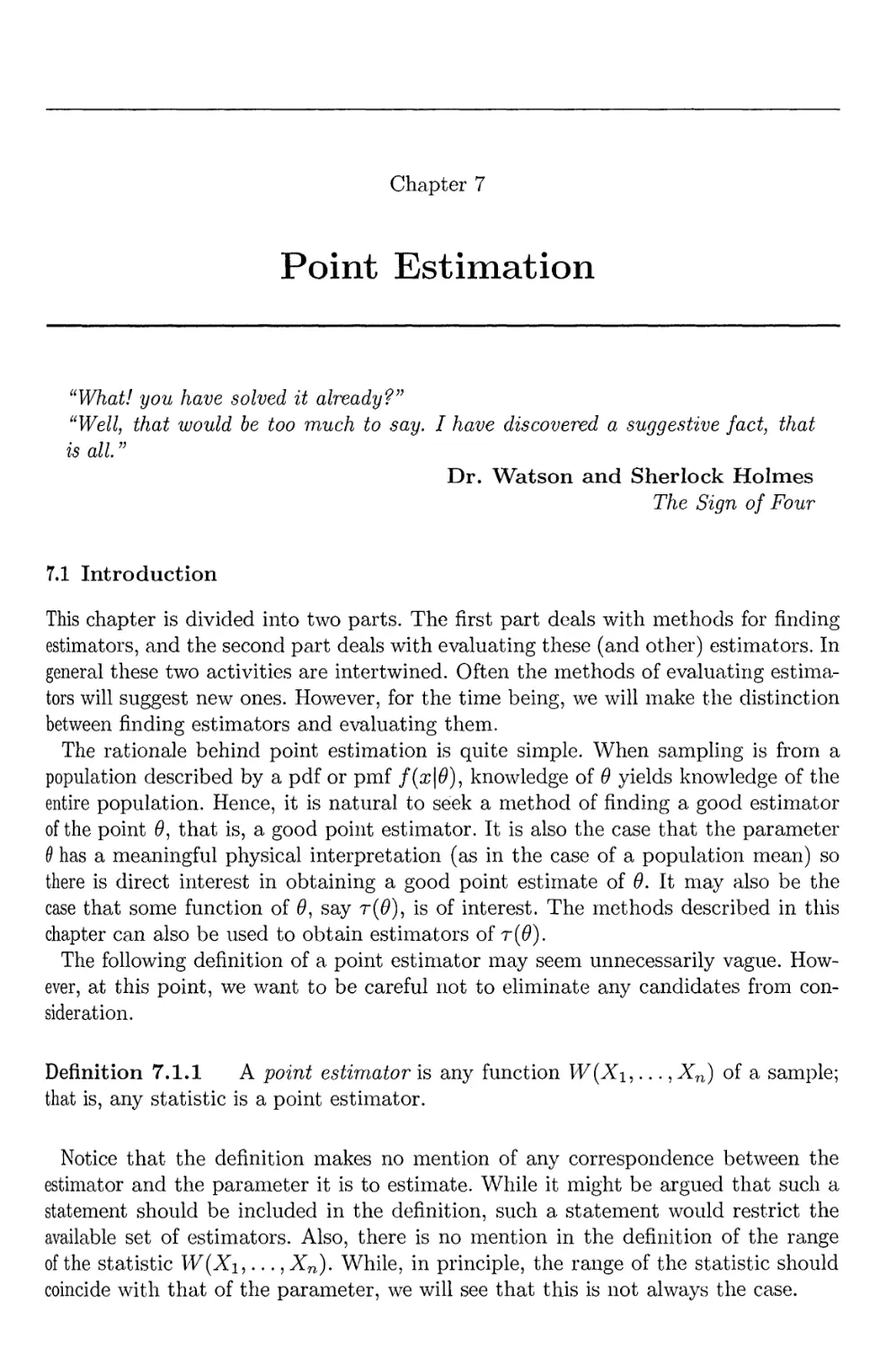7. Point Estimation