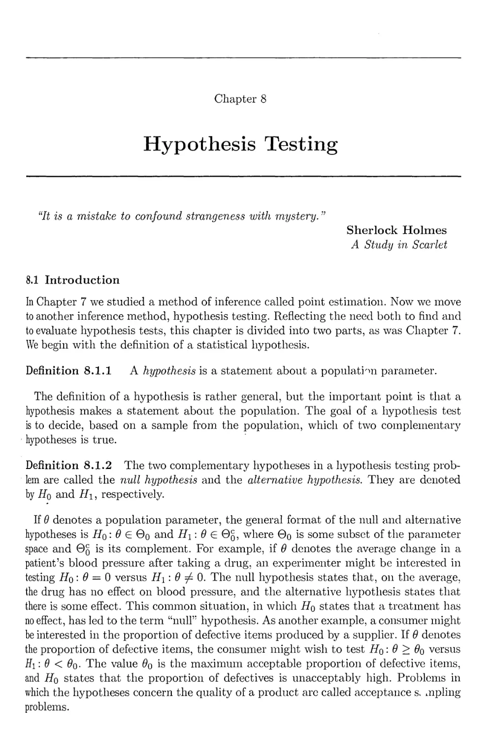 8. Hypothesis Testing