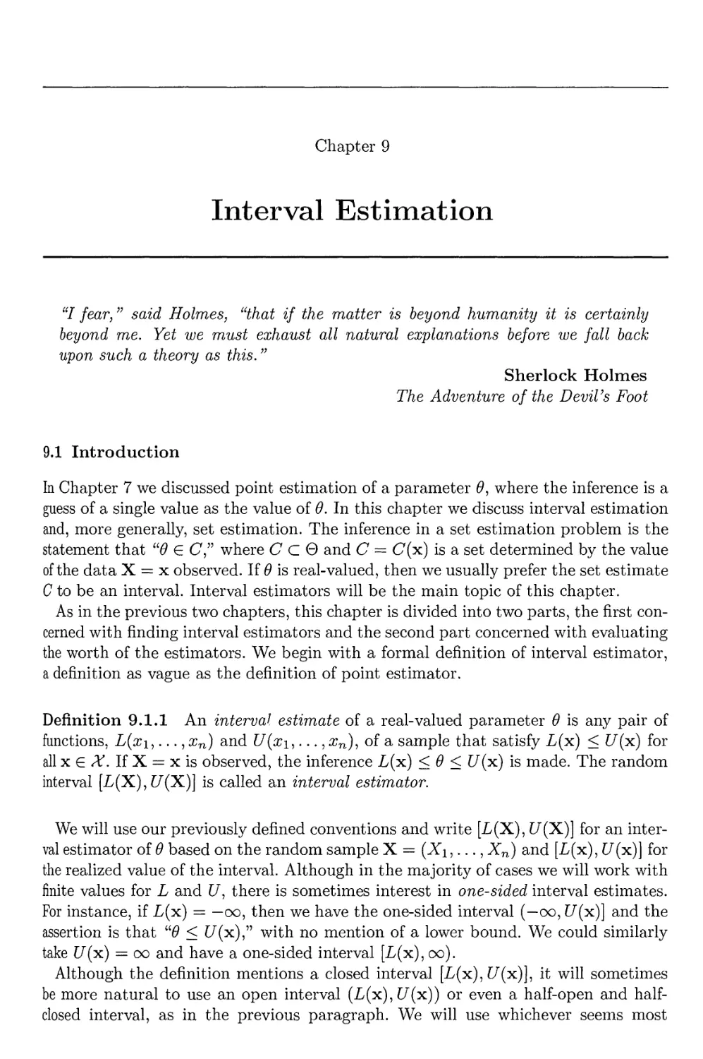 9. Interval Estimation