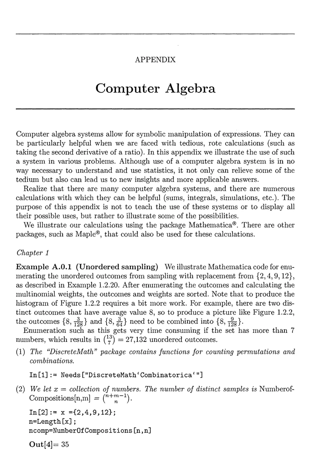 Appendix: Computer Algebra