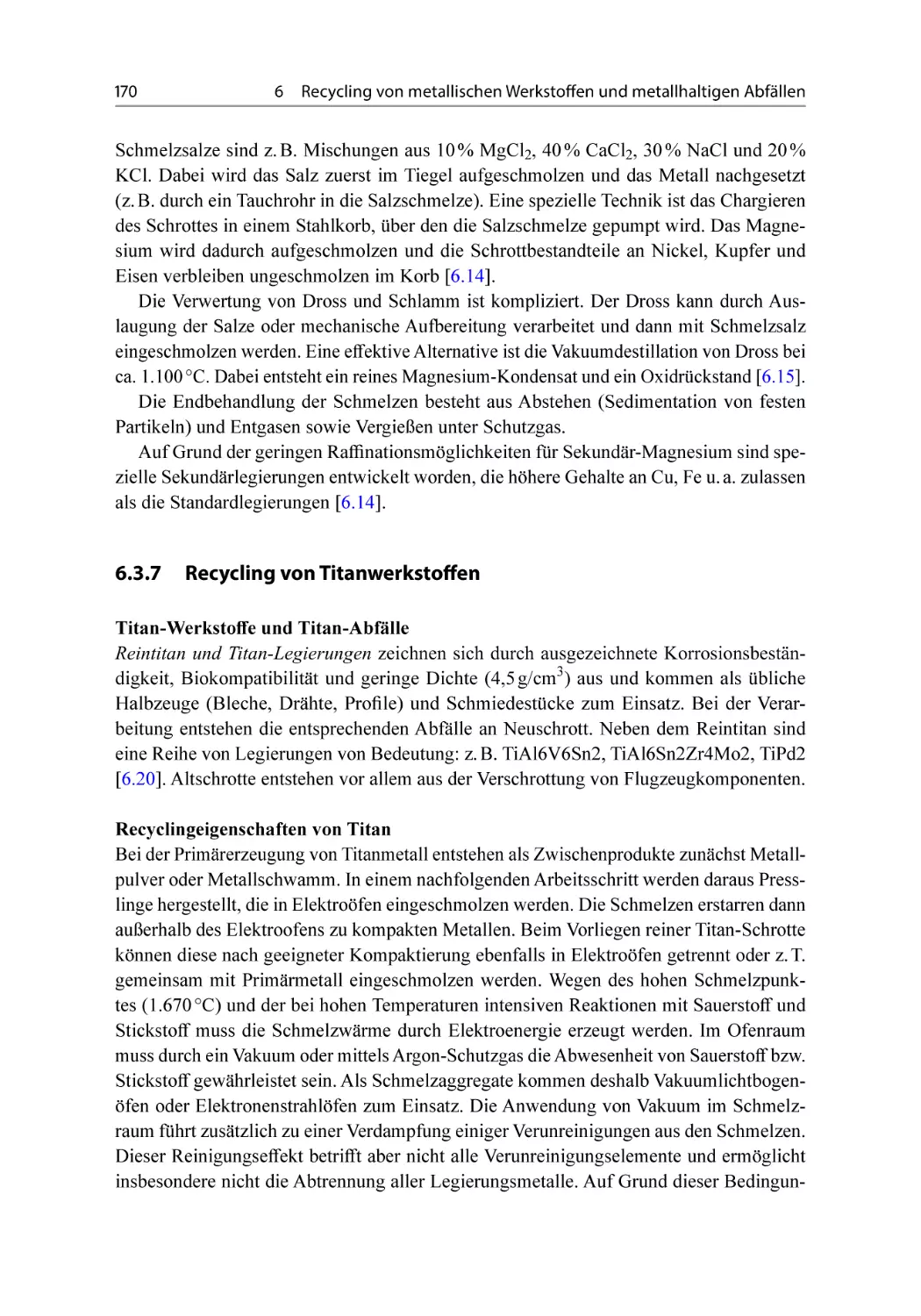 6.3.7 Recycling von Titanwerkstoffen