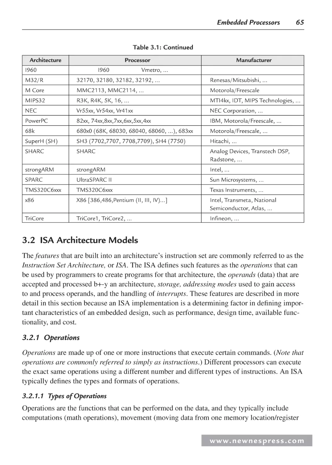 3.2 ISA Architecture Models