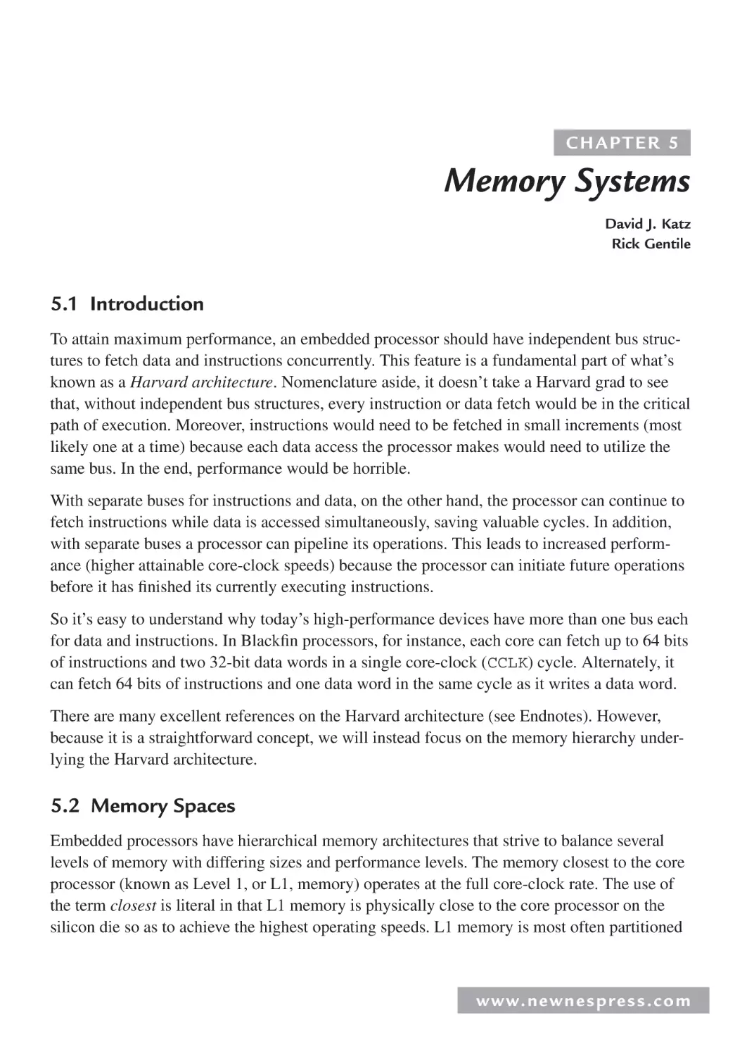 5 Memory Systems
5.1 Introduction
5.2 Memory Spaces