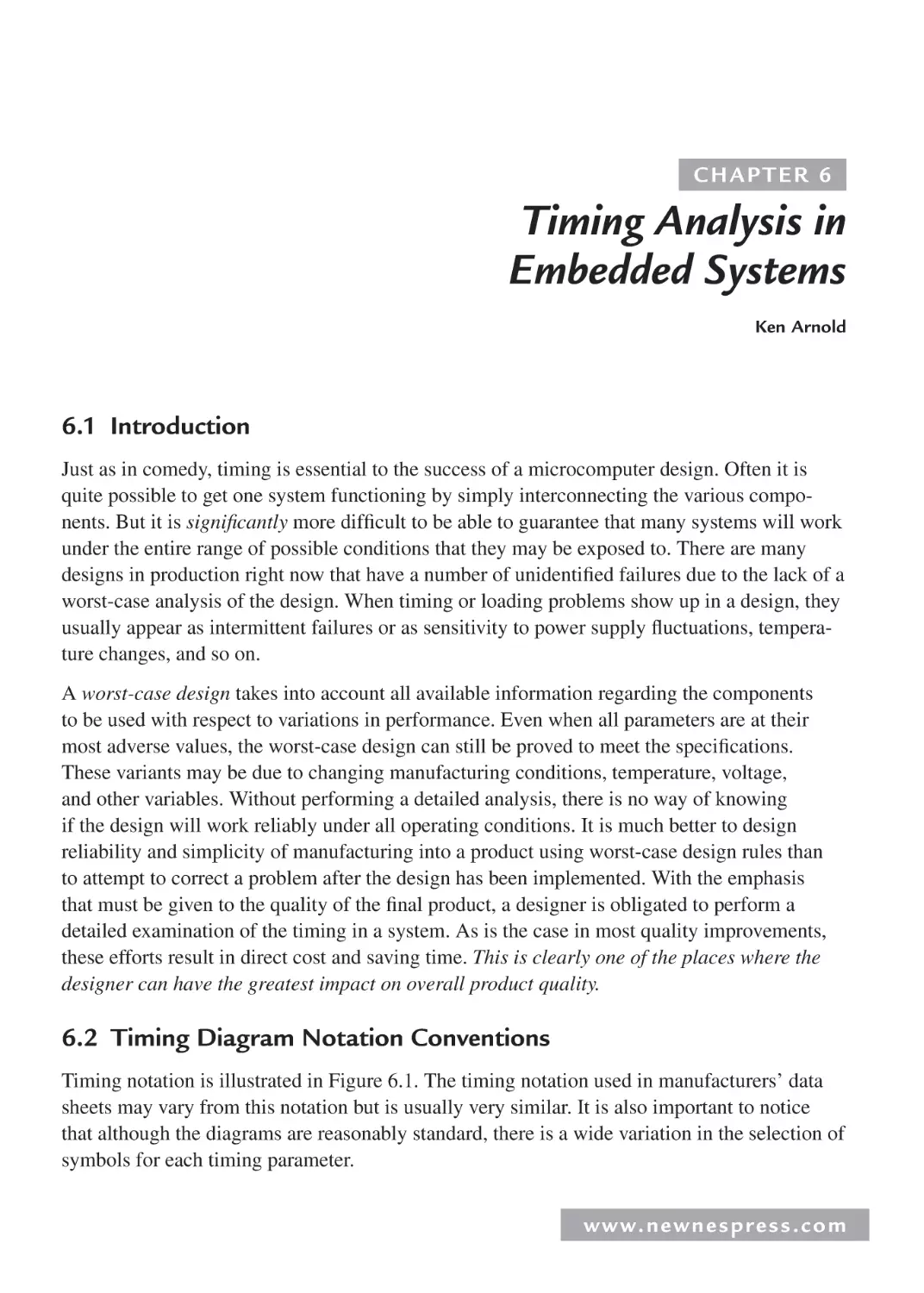 6 Analysis in Embedded Systems
6.1 Introduction
6.2 Timing Diagram Notation Conventions