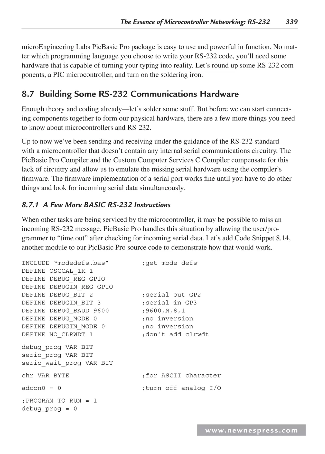 8.7 Building Some RS-232 Communications Hardware