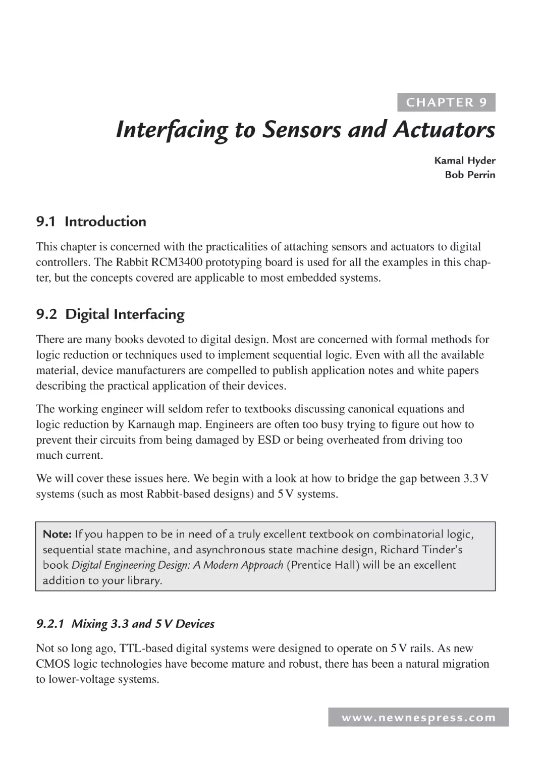 9 Interfacing to Sensors and Actuators
9.1 Introduction
9.2 Digital Interfacing
