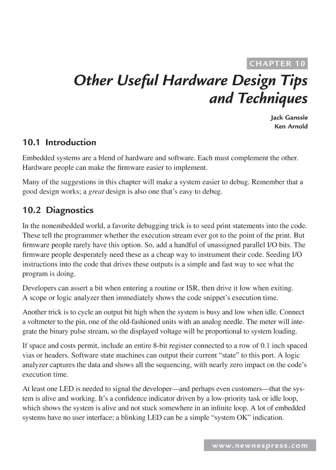 10 Other Useful Hardware Design Tips and Techniques
10.1 Introduction
10.2 Diagnostics
