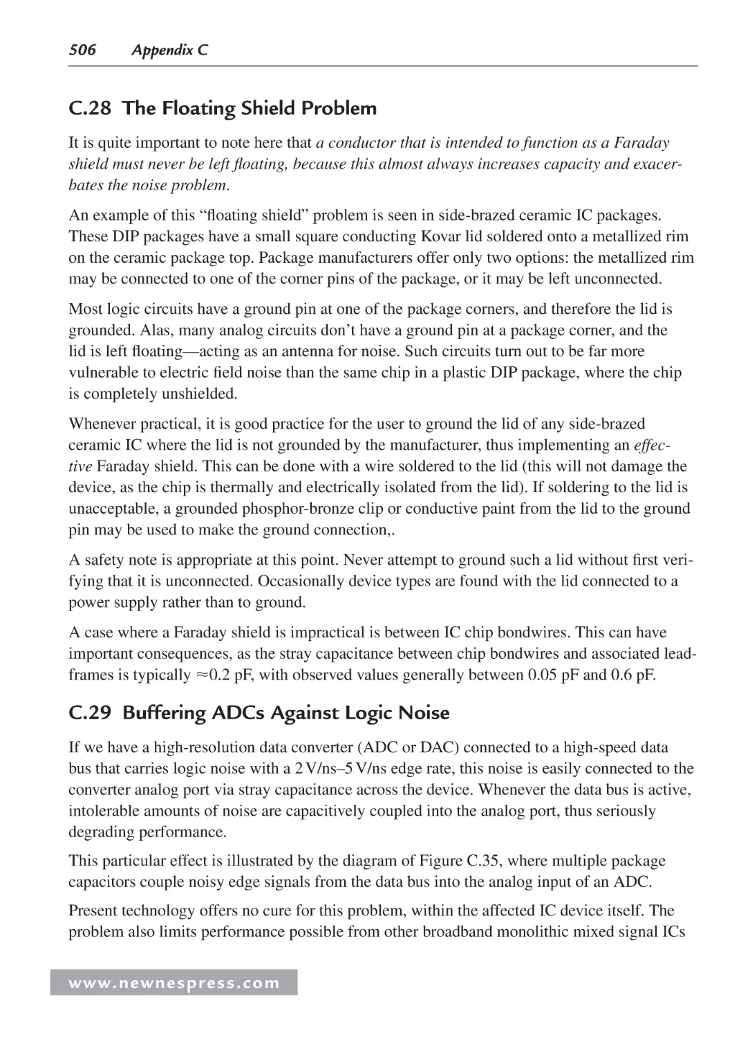 C.28 The Floating Shield Problem
C.29 Buffering ADCs Against Logic Noise