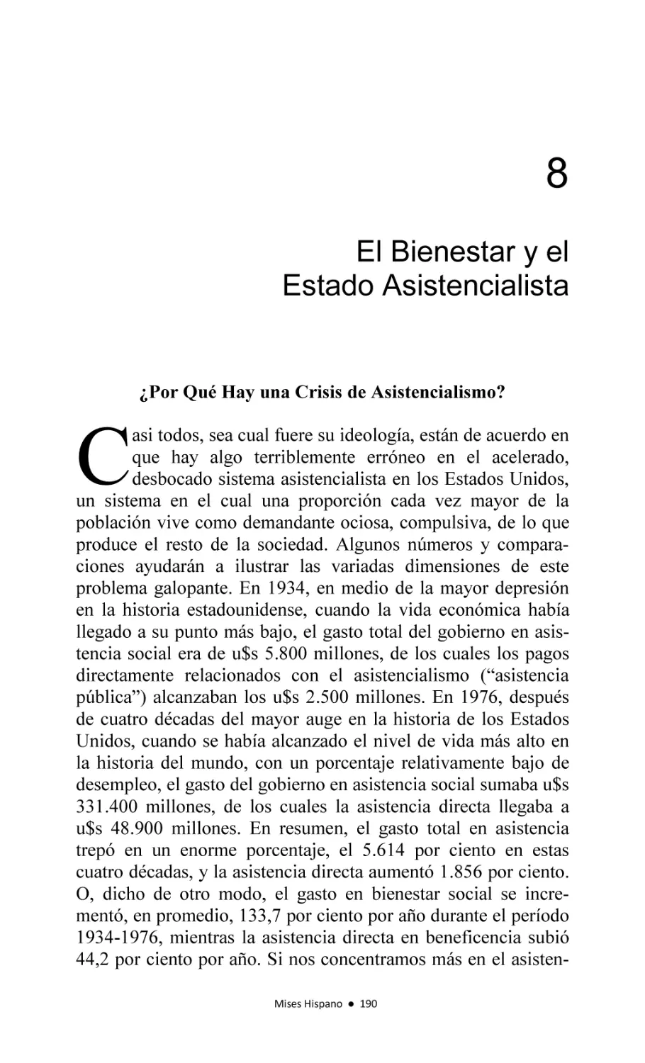 8.- El Estado Asistencialista