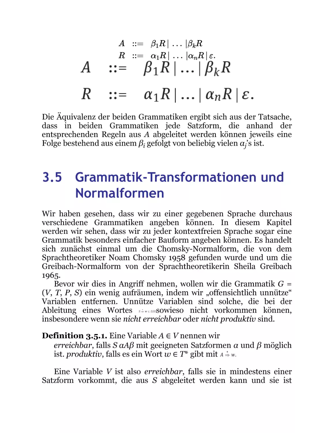 3.5 Grammatik-Transformationen und Normalformen