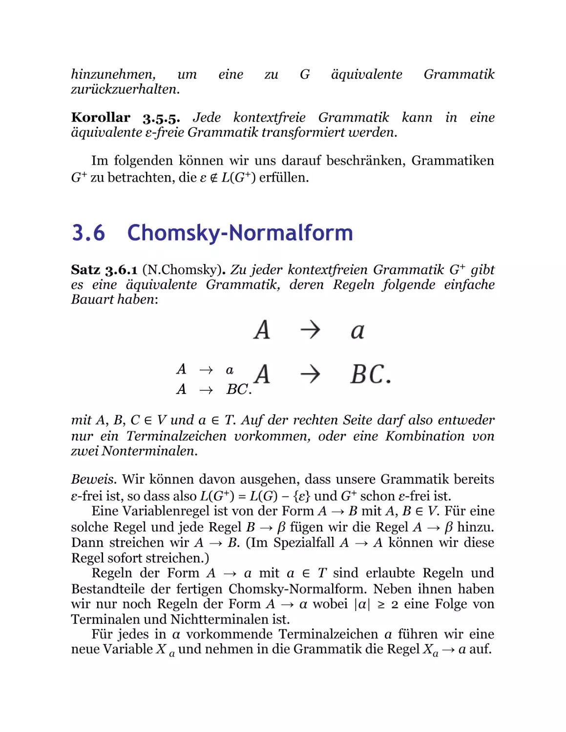 3.6 Chomsky-Normalform