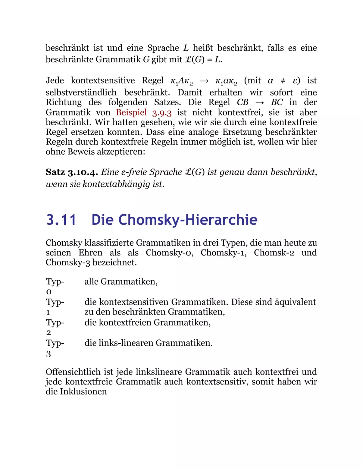 3.11 Die Chomsky-Hierarchie