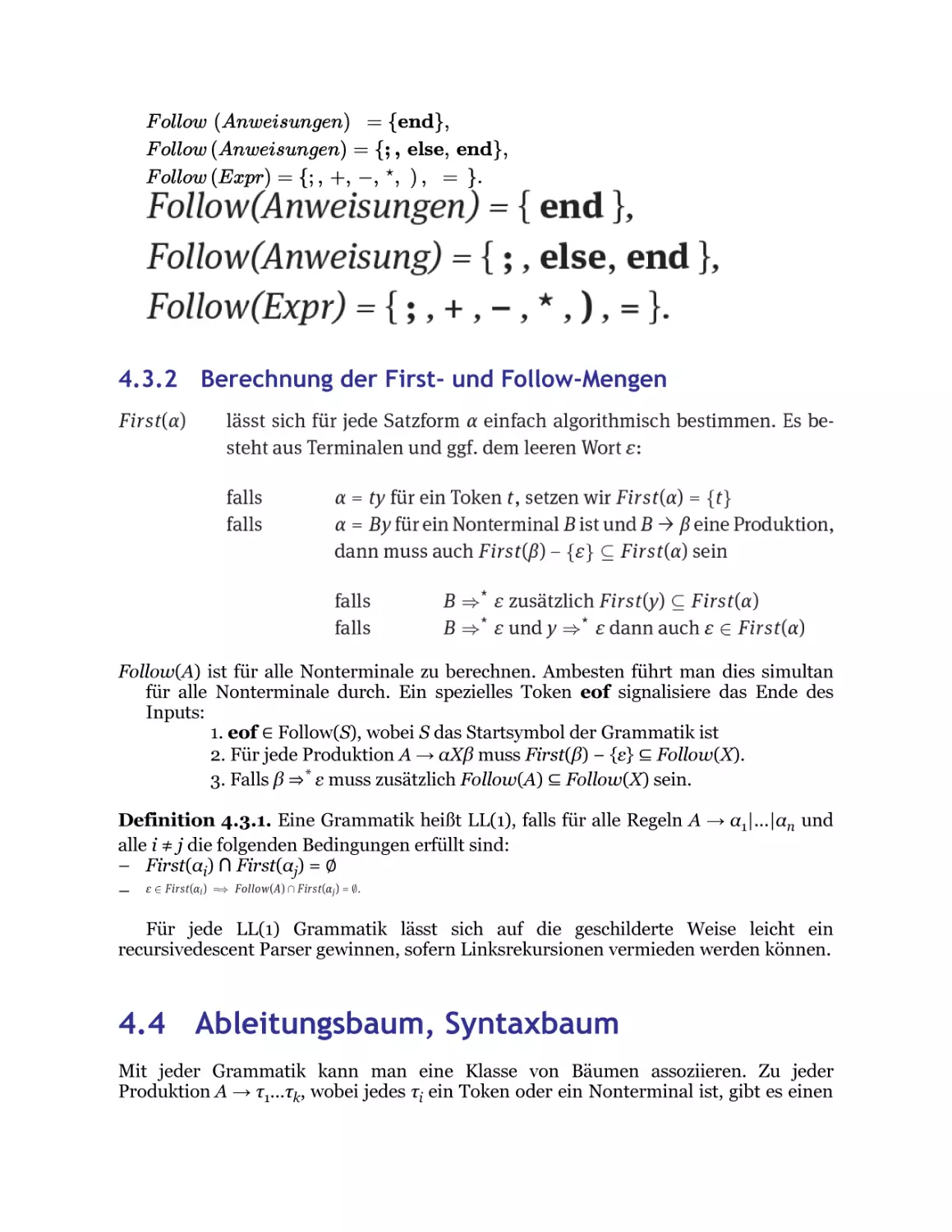 4.4 Ableitungsbaum, Syntaxbaum