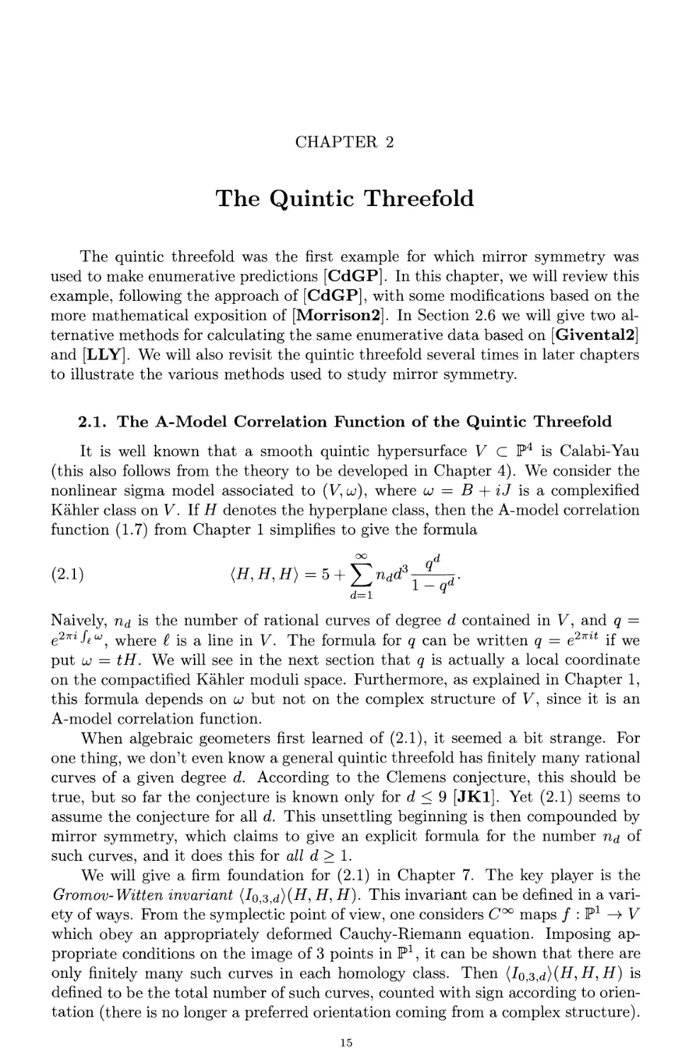 Chapter 2. The Quintic Threefold