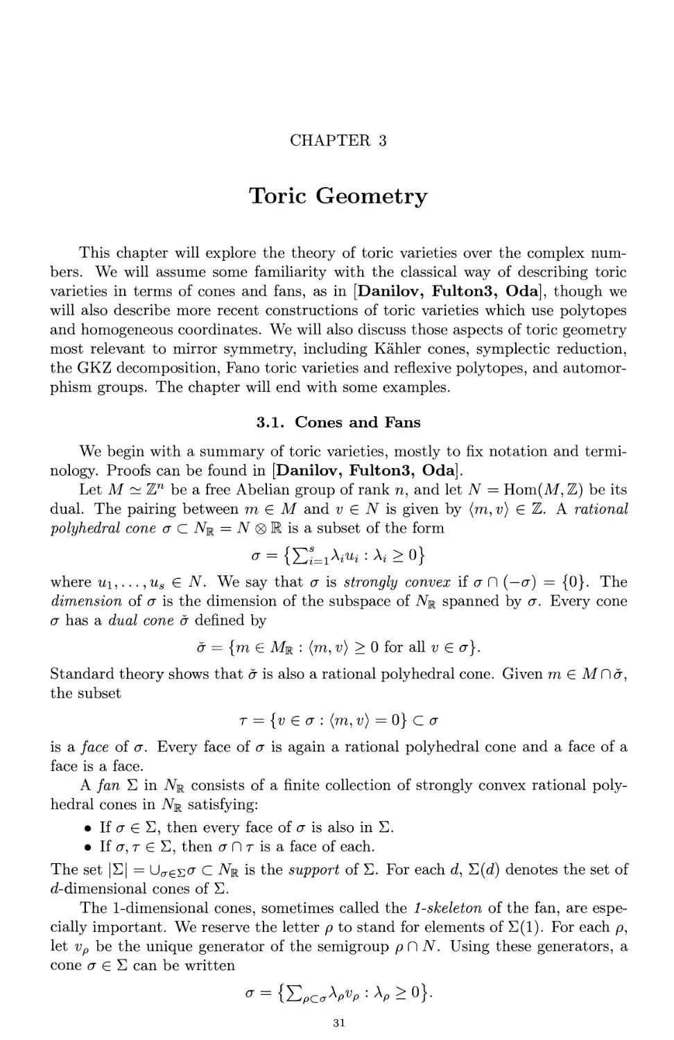 Chapter 3. Toric Geometry