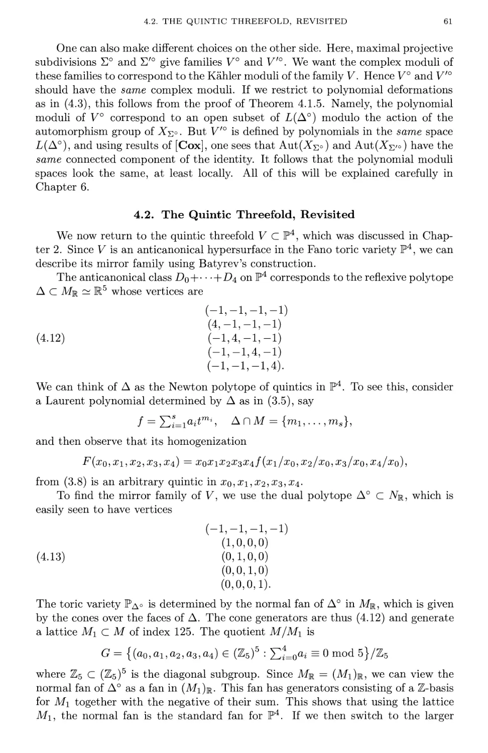 4.2. The Quintic Threefold, Revisited