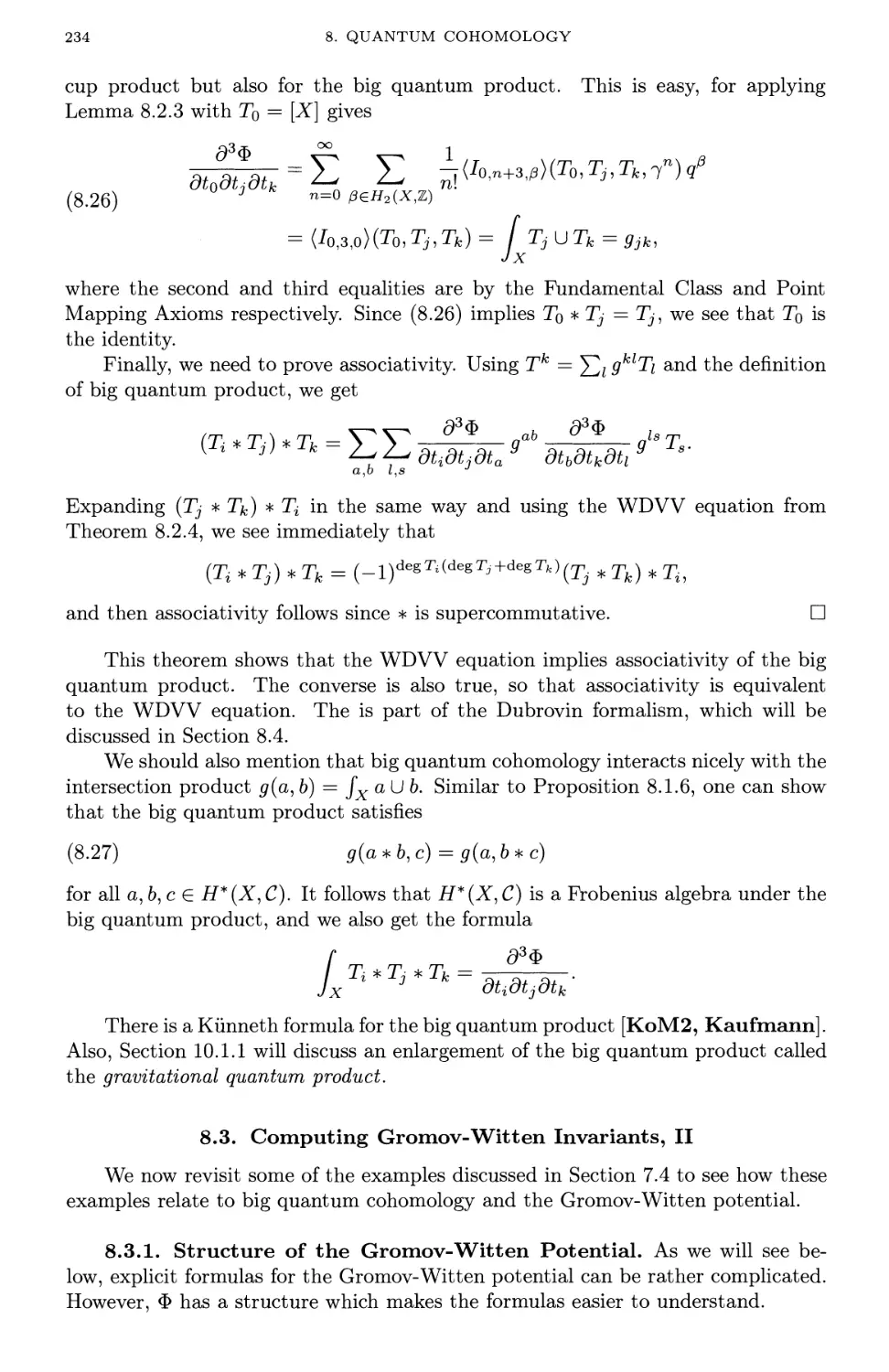 8.3. Computing Gromov-Witten Invariants, II