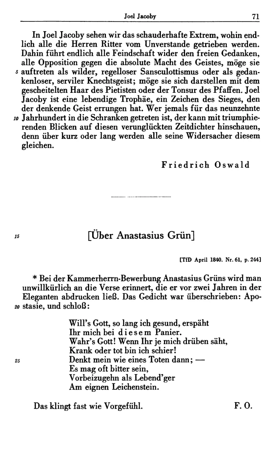 Über Anastasius Grün