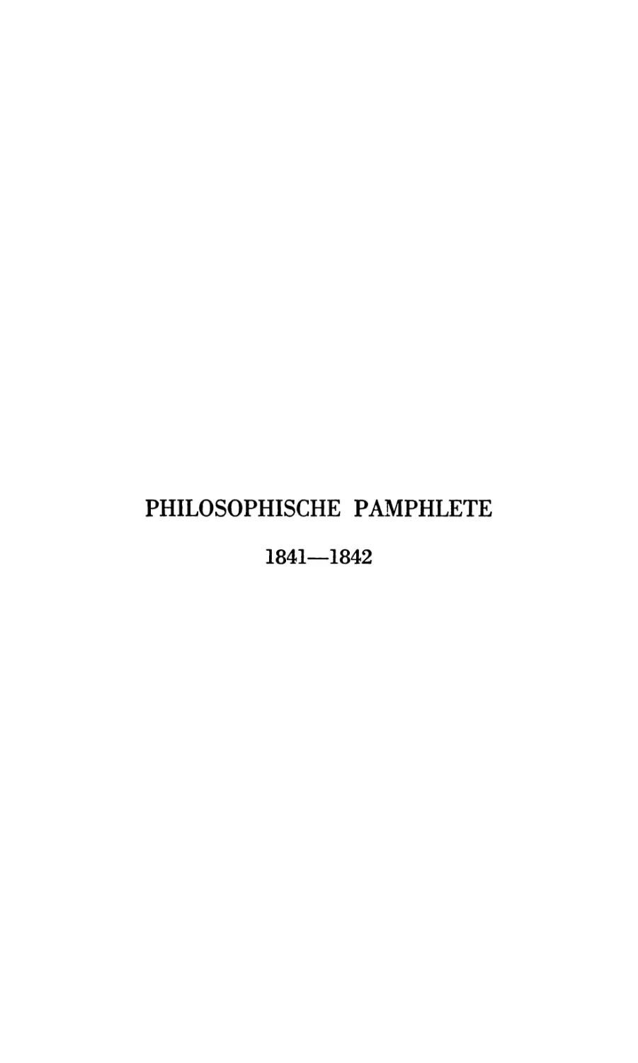 Philosophische Pamphlete