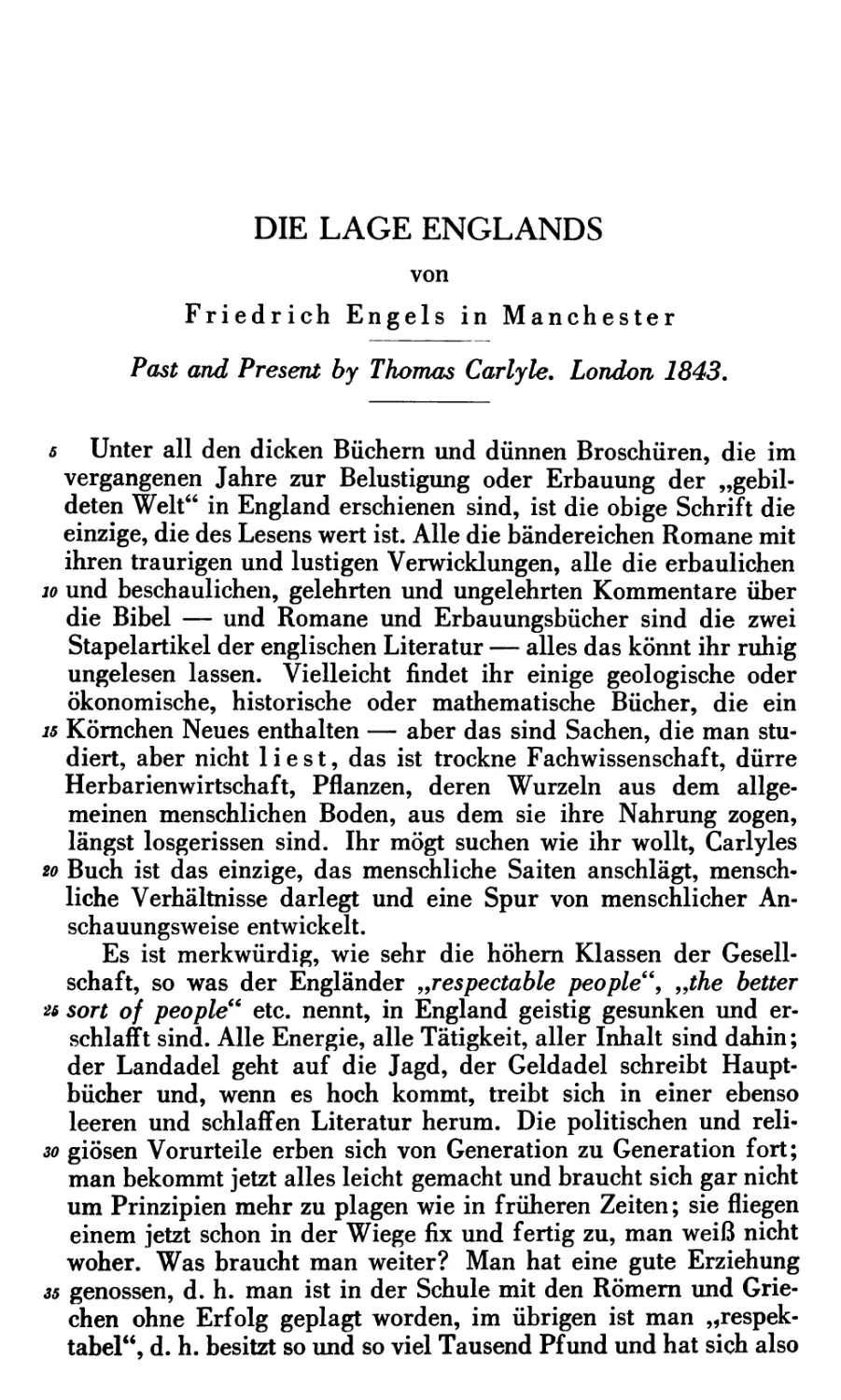 Die Lage Englands. Past and Present by Thomas Carlyle