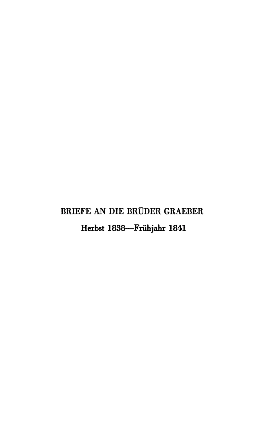 Briefe an die Brüder Graeber