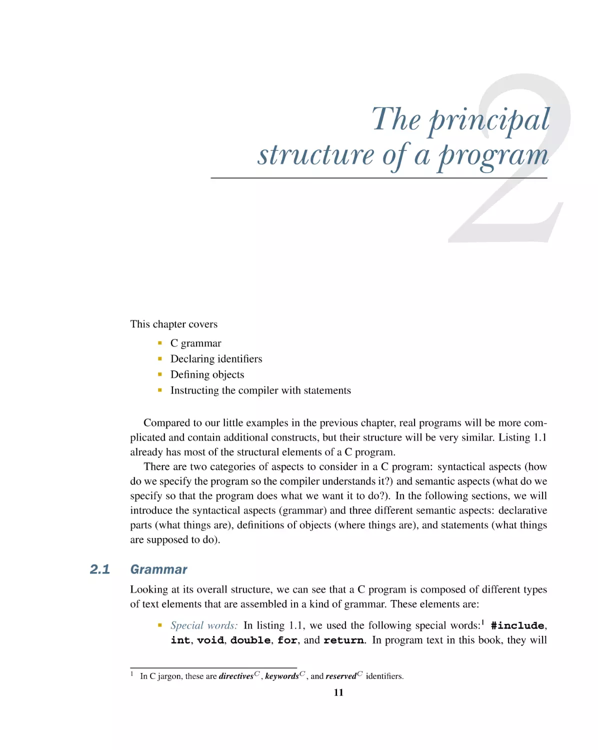 2 The principal structure of a program
2.1 Grammar