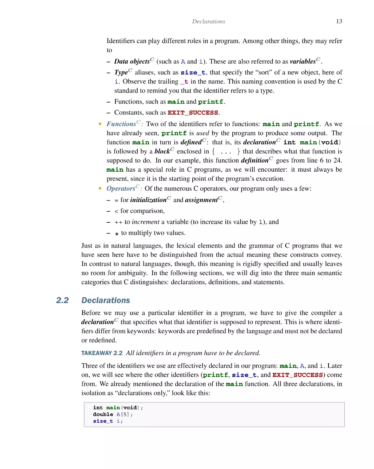 2.2 Declarations