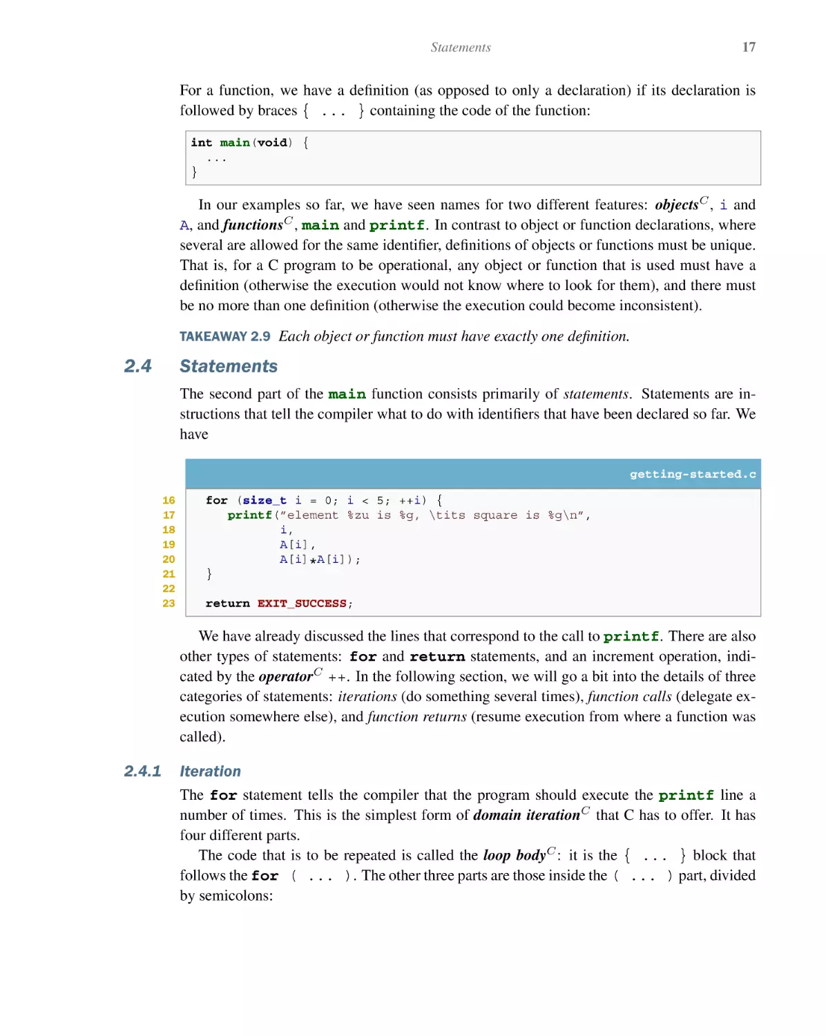 2.4 Statements
2.4.1 Iteration