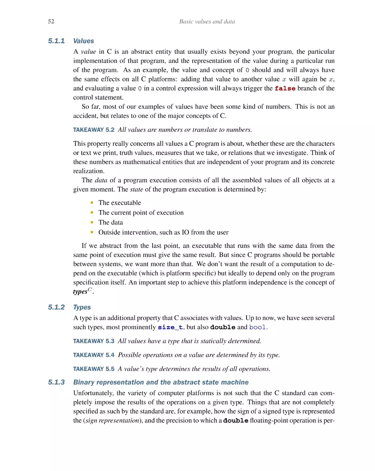 5.1.1 Values
5.1.2 Types
5.1.3 Binary representation and the abstract state machine