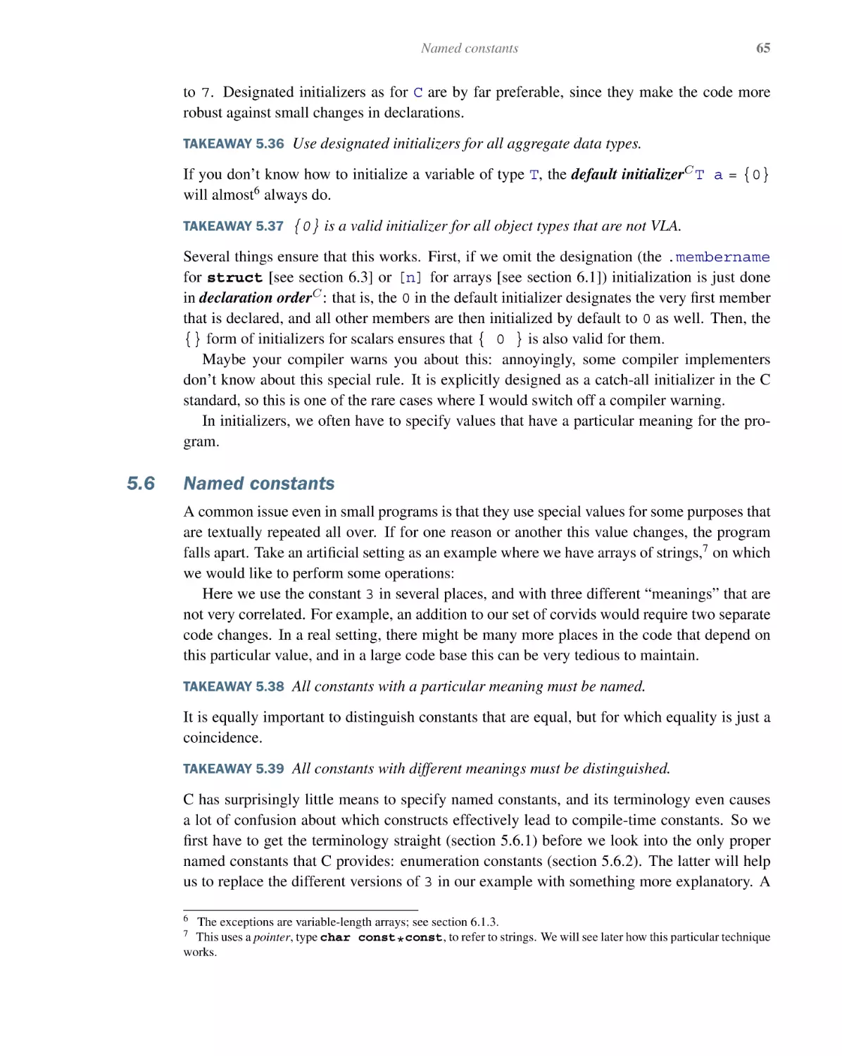 5.6 Named constants