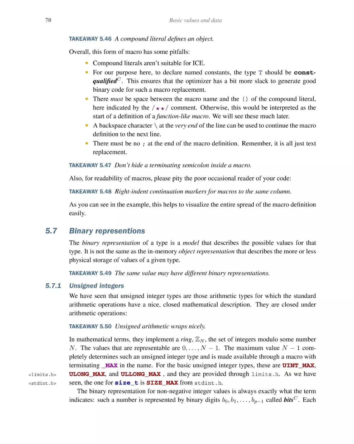 5.7 Binary representions
5.7.1 Unsigned integers