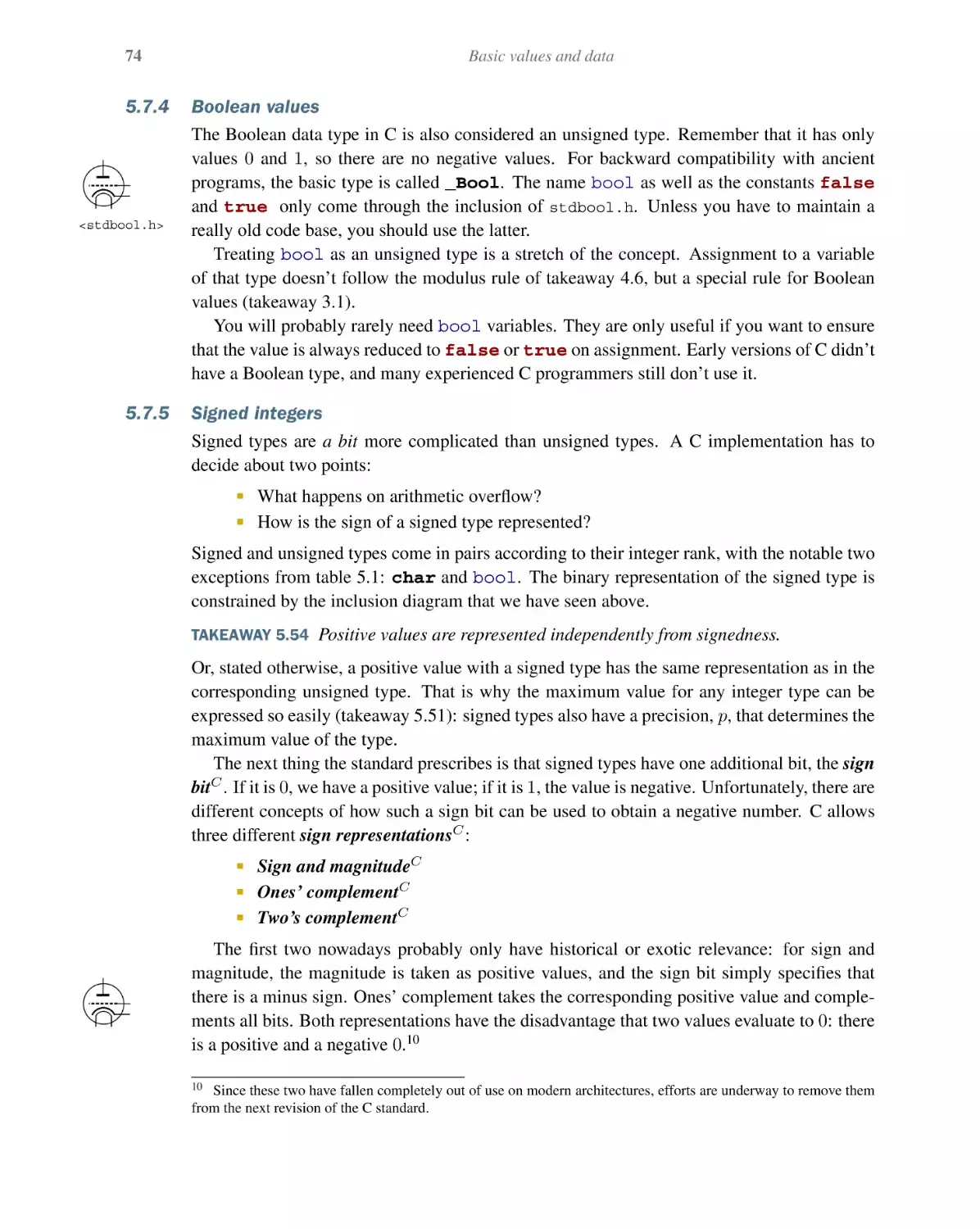 5.7.4 Boolean values
5.7.5 Signed integers