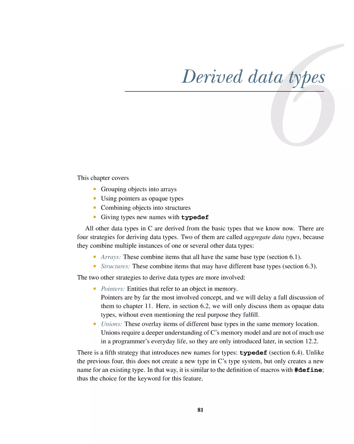 6 Derived data types