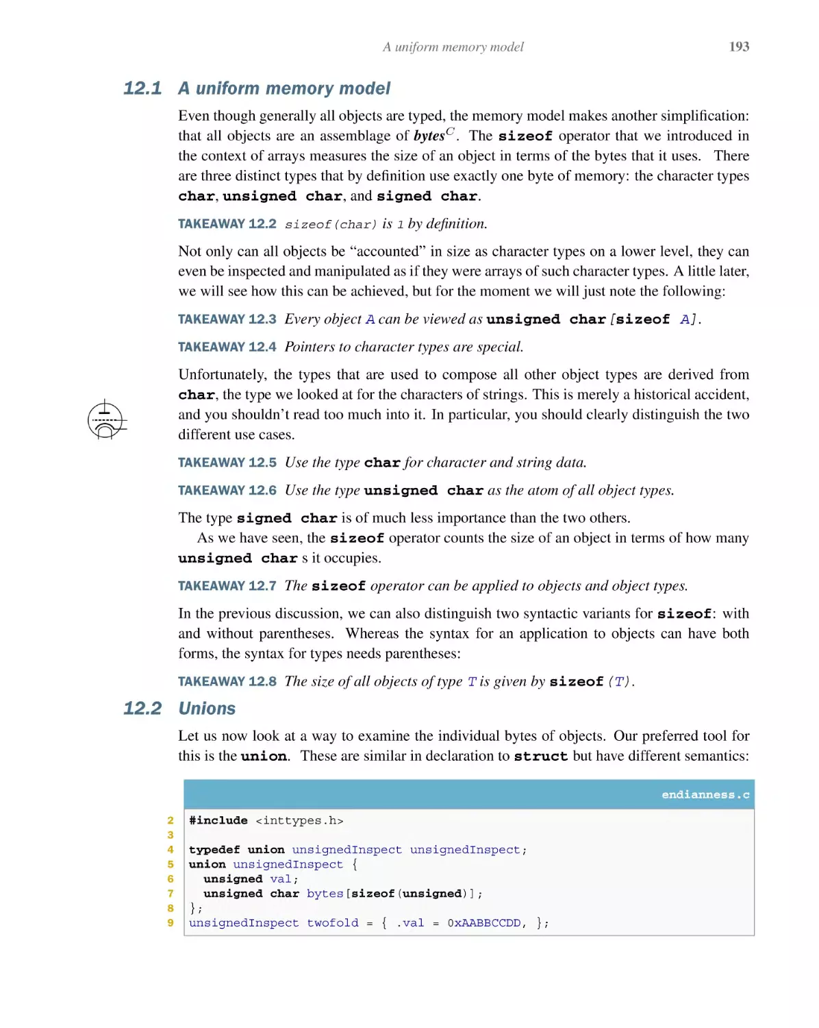 12.1 A uniform memory model
12.2 Unions