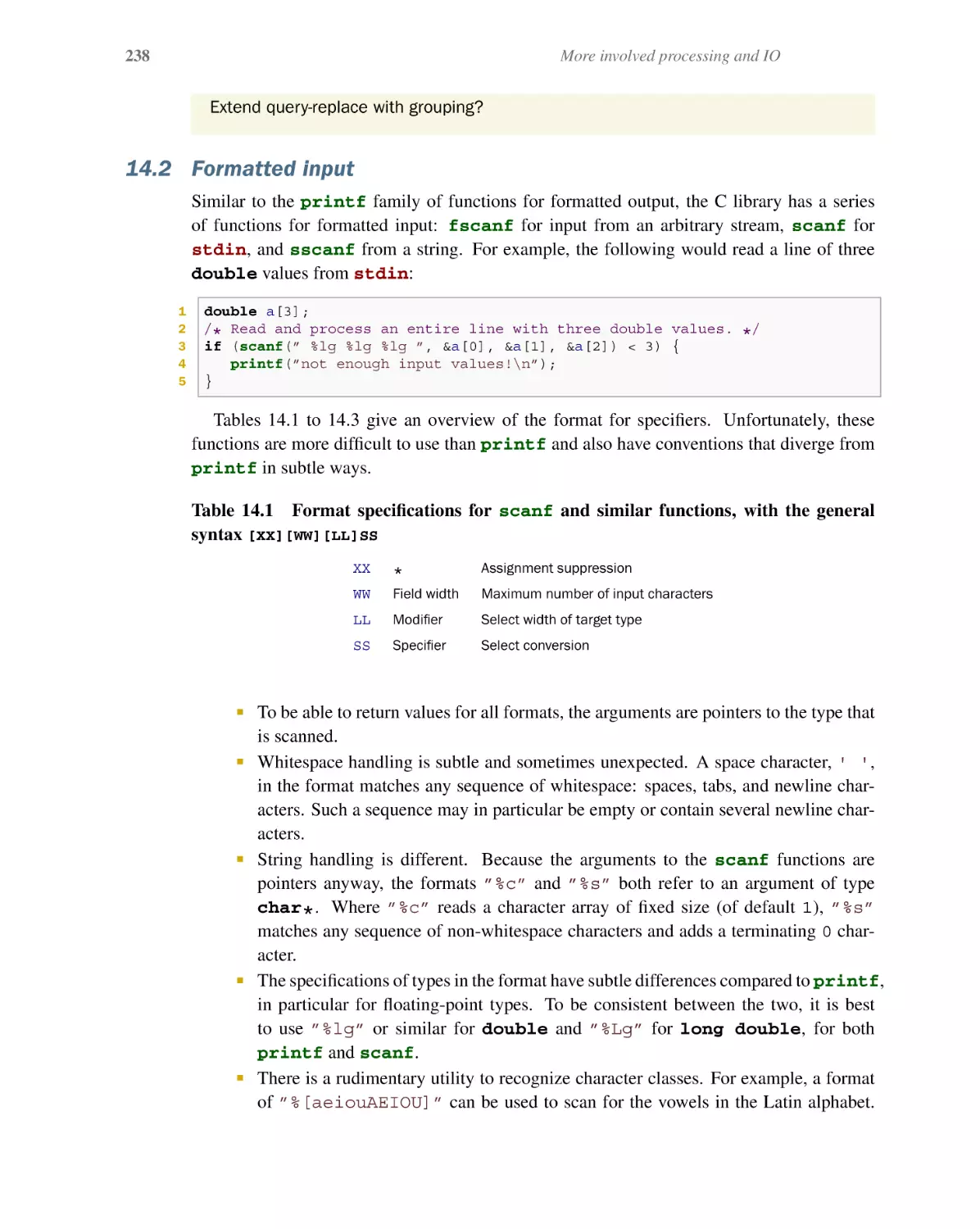 14.2 Formatted input