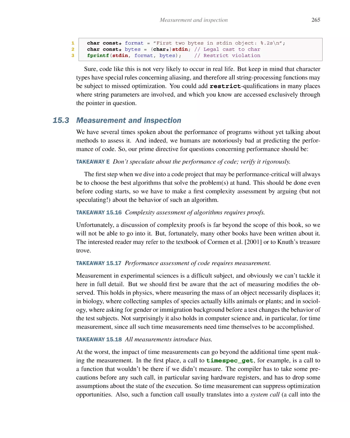 15.3 Measurement and inspection