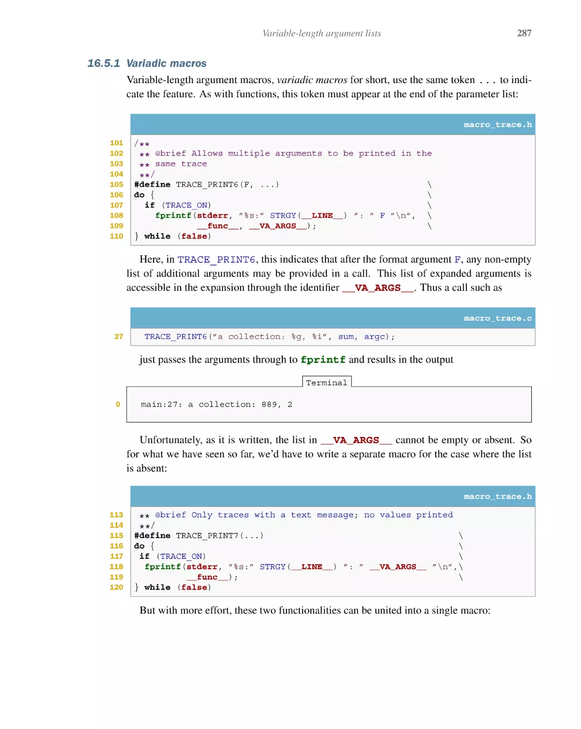 16.5.1 Variadic macros