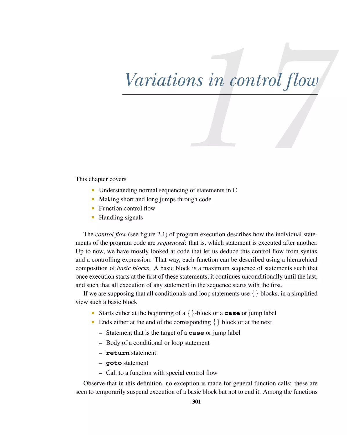 17 Variations in control flow