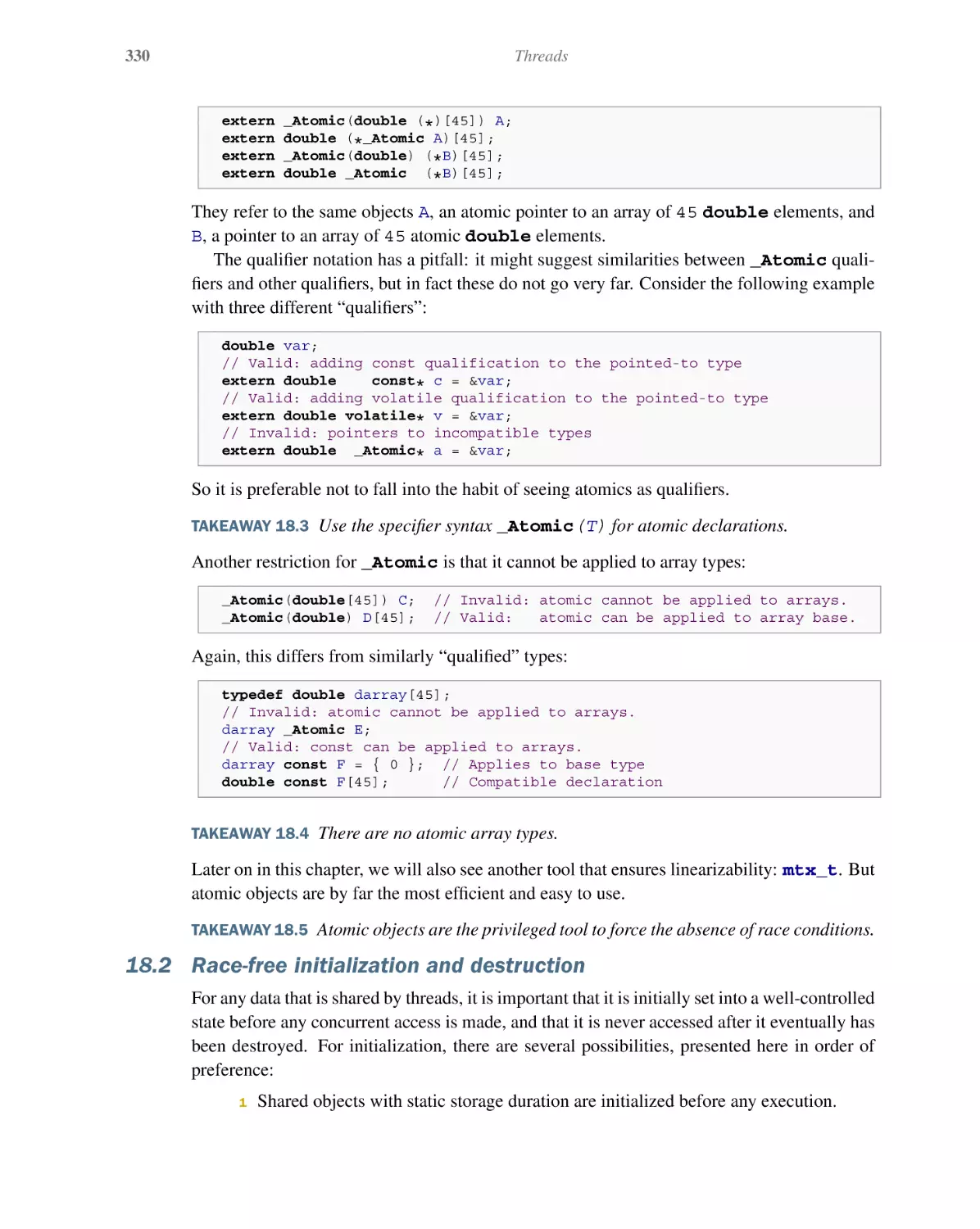 18.2 Race-free initialization and destruction