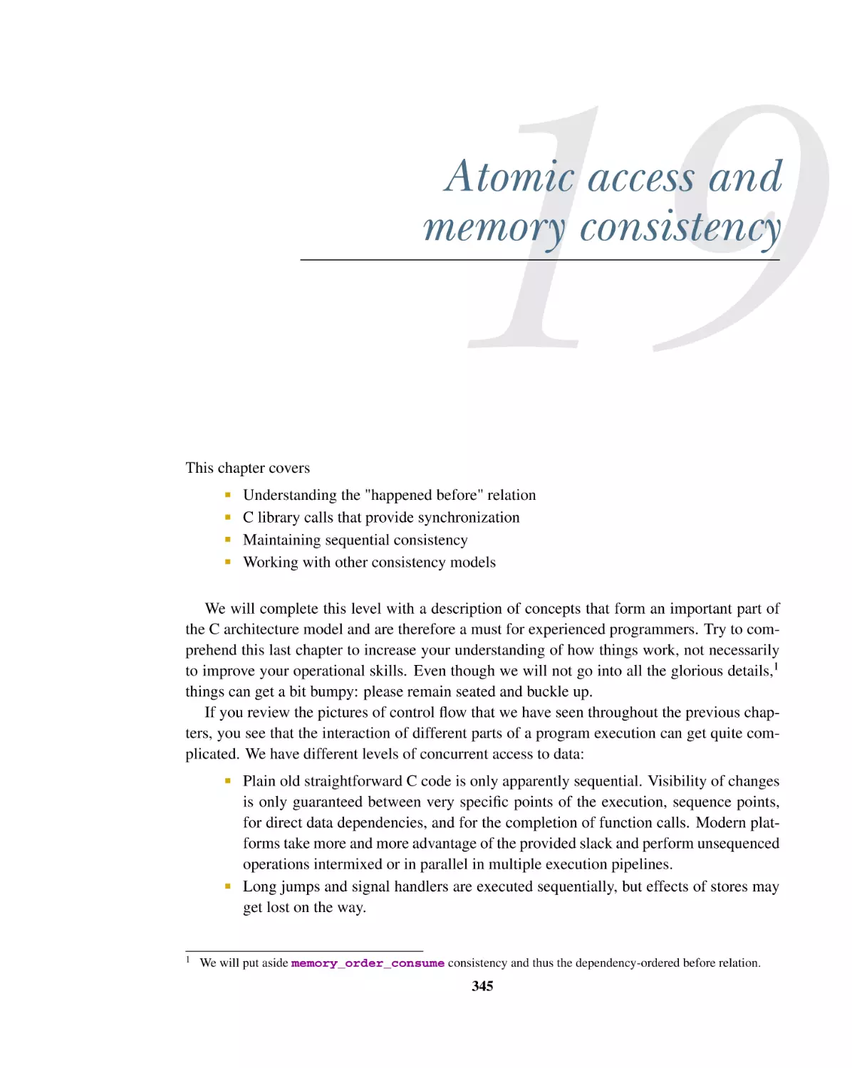 19 Atomic access and memory consistency