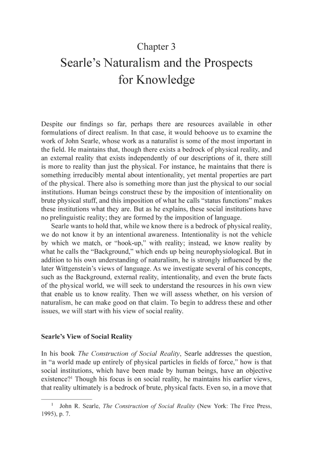 3 Searle’s Naturalism and the Prospects for Knowledge