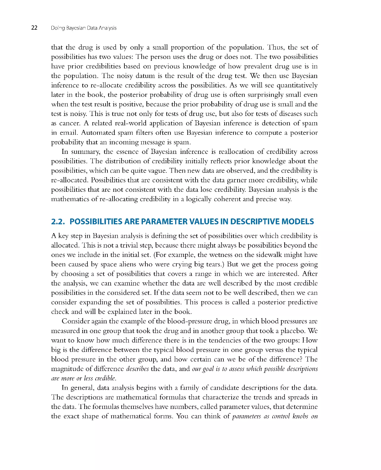 Possibilities Are Parameter Values in Descriptive Models