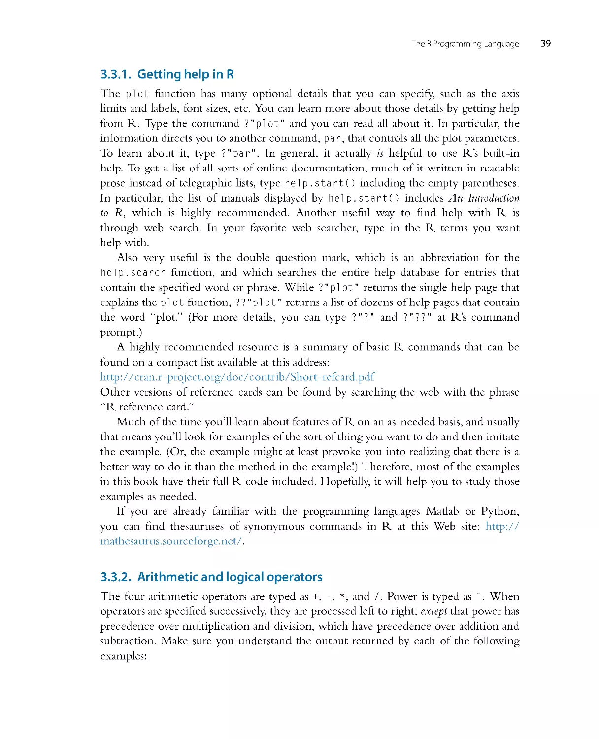 Arithmetic and logical operators