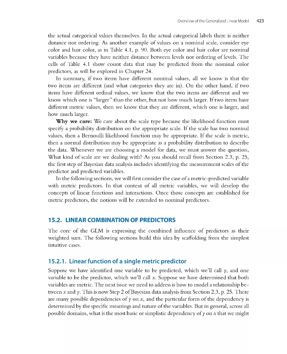 Linear Combination of Predictors