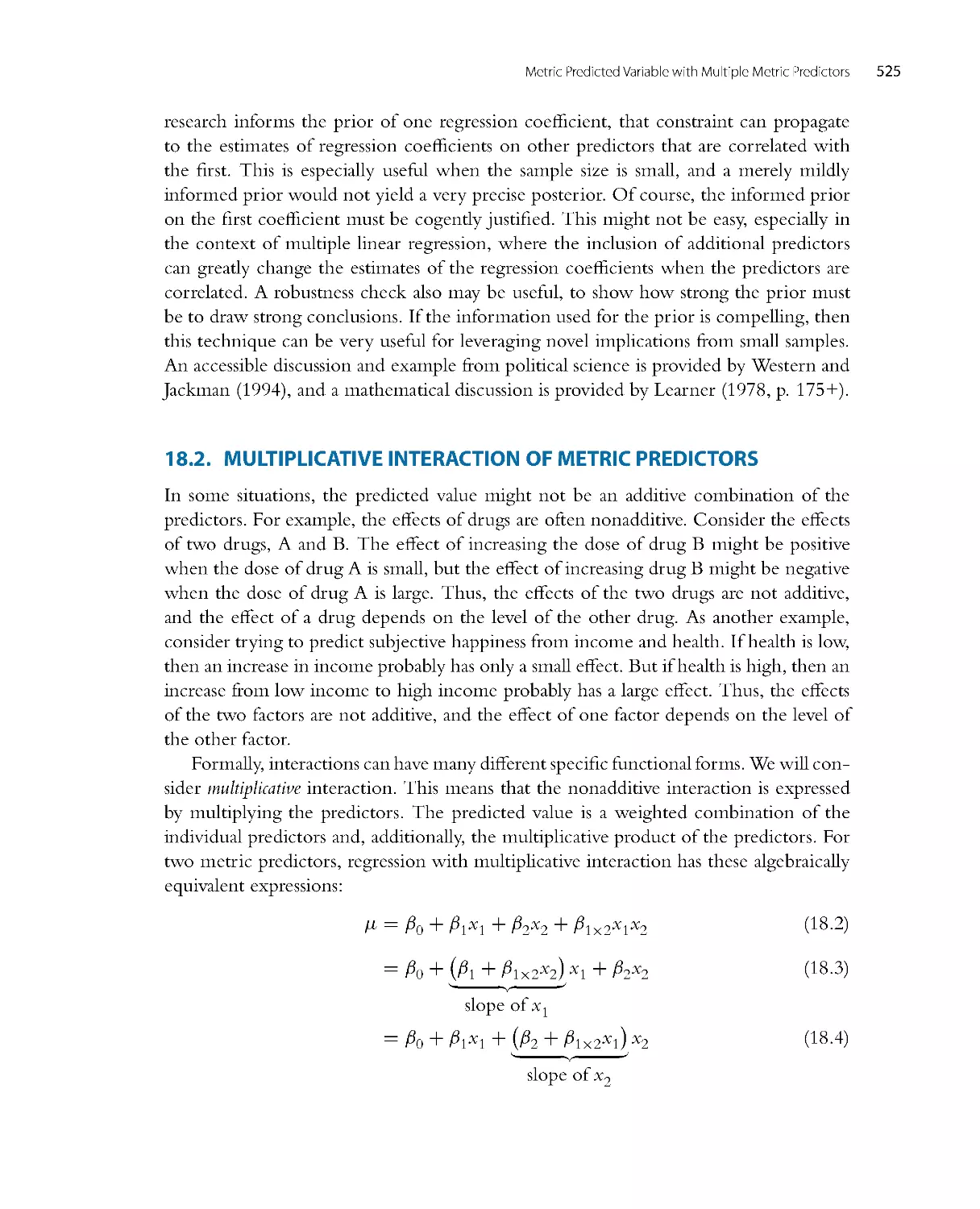 Multiplicative Interaction of Metric Predictors