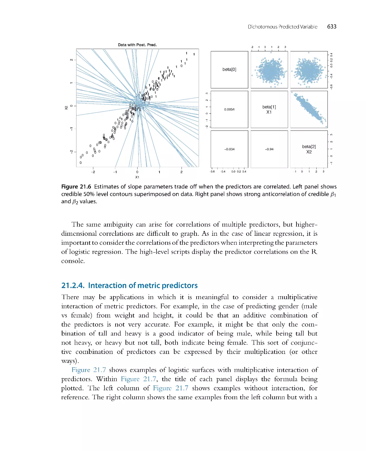 Interaction of metric predictors